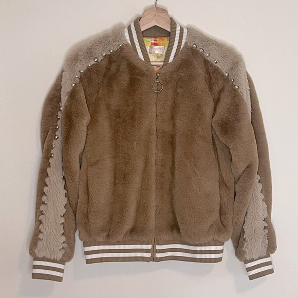 MOTHER Tan and Cream Bomber Jacket - Picture 6 of 16